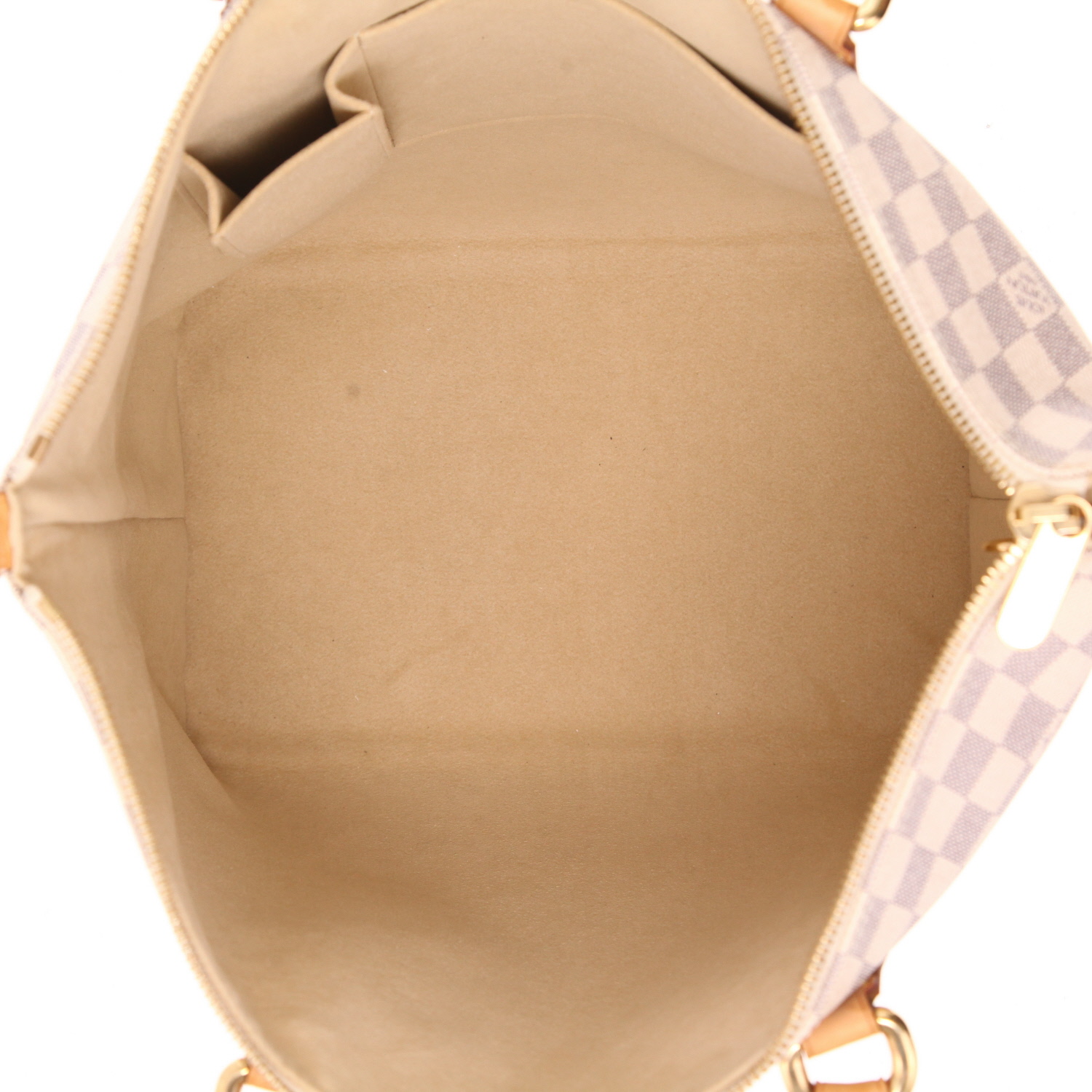 Sac à main Louis Vuitton  Saleya en toile damier azur et cuir naturel - Detail D3