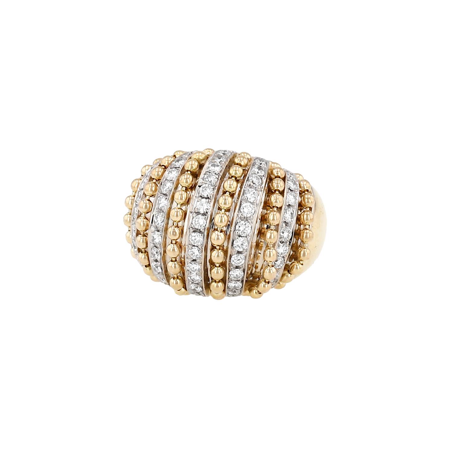 Bague Boule Vintage Wempe Or Jaune Diamants Occasion Bague Boule Vintage Wempe Or Jaune Diamants Occasion