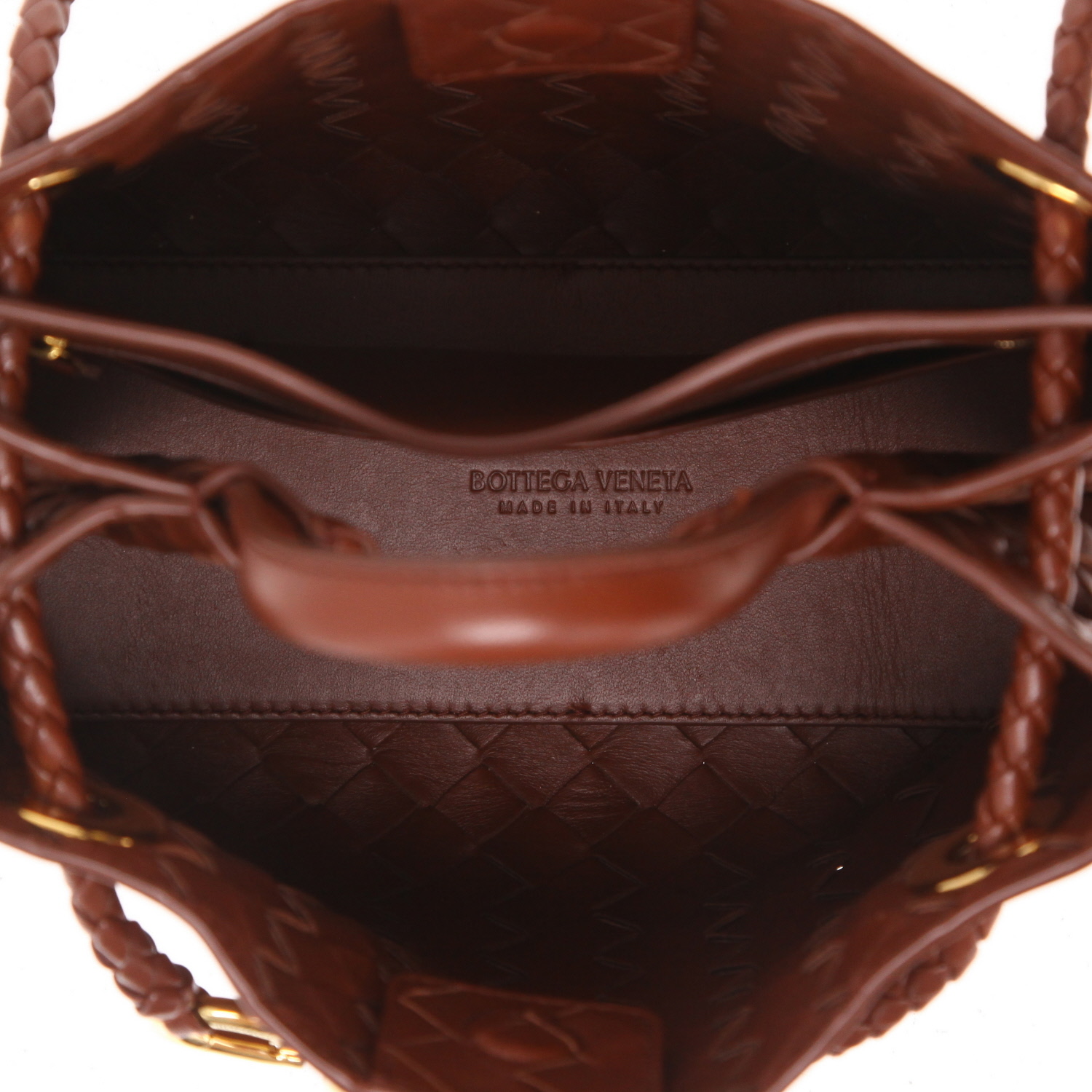 Borsa Bottega Veneta  Andiamo in pelle intrecciata marrone - Detail D3