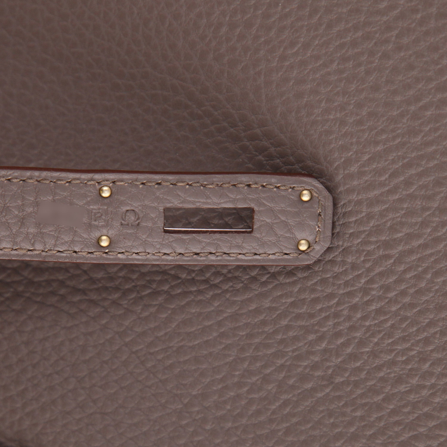 Hermès  Birkin 35 cm handbag  in grey togo leather - Detail D4
