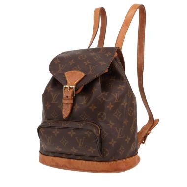Zaino Louis Vuitton  Montsouris in tela monogram marrone e pelle naturale