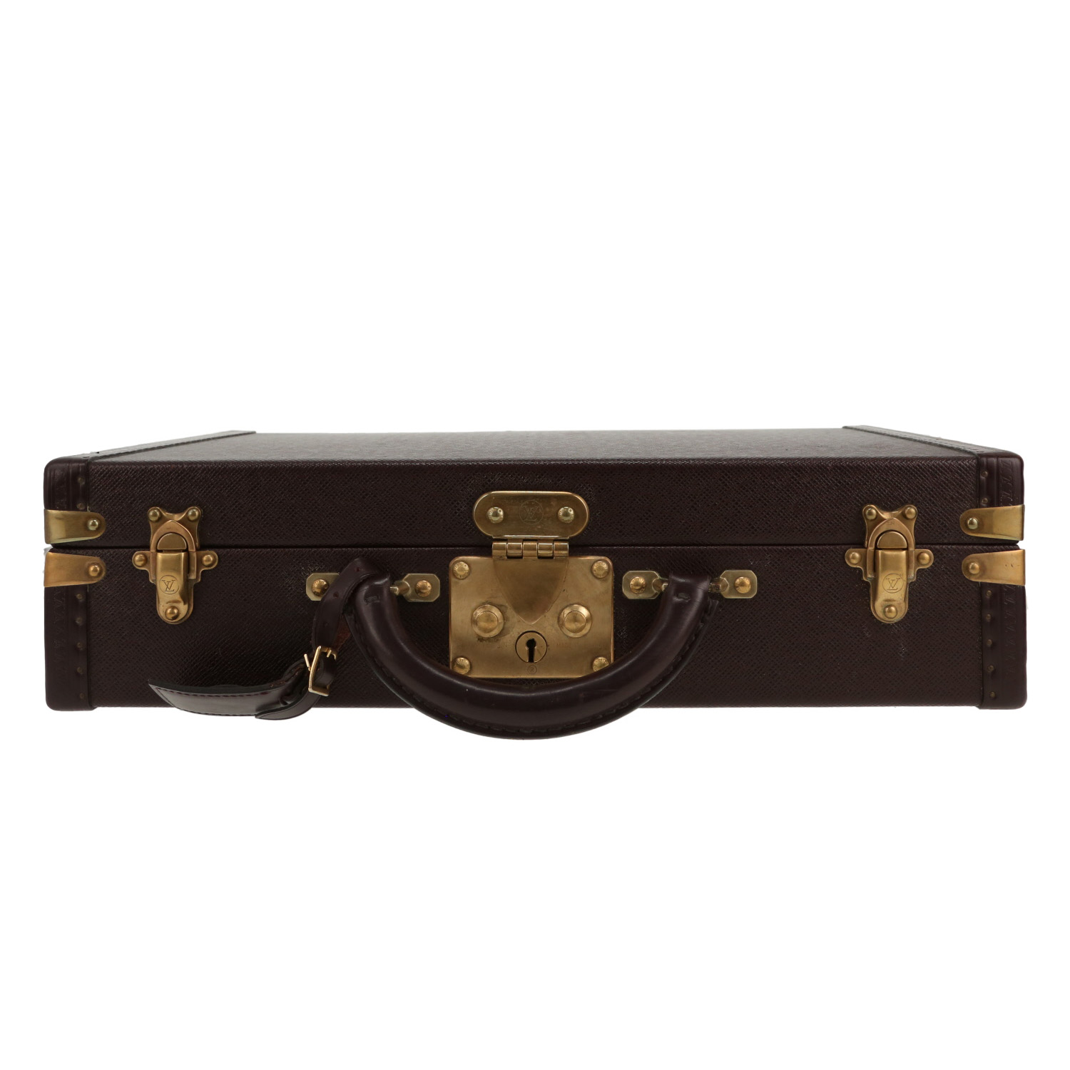 Louis Vuitton  President suitcase  in brown taiga leather - Detail D4
