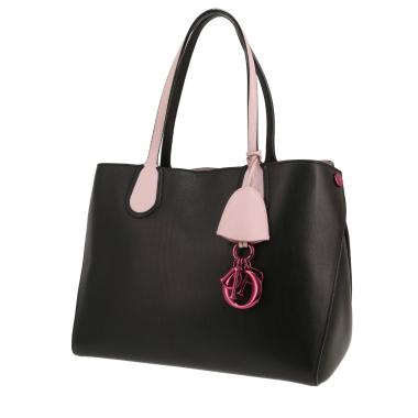 Dior  Dior Addict cabas shopping bag  in black and varnished pink leather