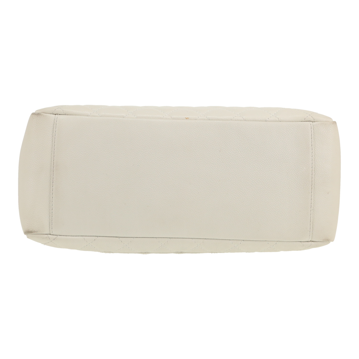 Bolso de mano Chanel  Shopping GST en cuero acolchado blanco - Detail D1