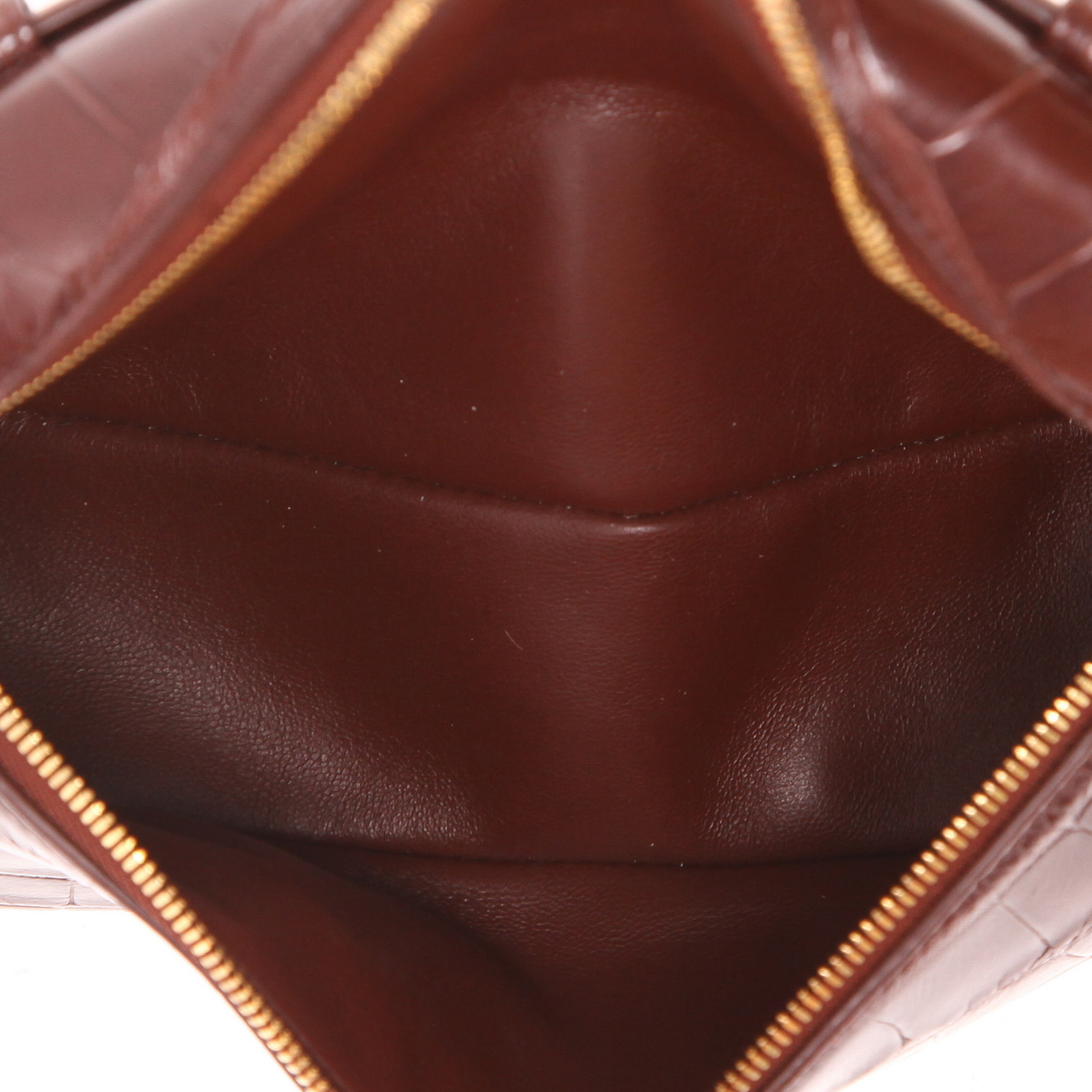 Bolso bandolera Loro Piana «Extra Pocket L19» en piel de cocodrilo Bordeaux - Detail D3