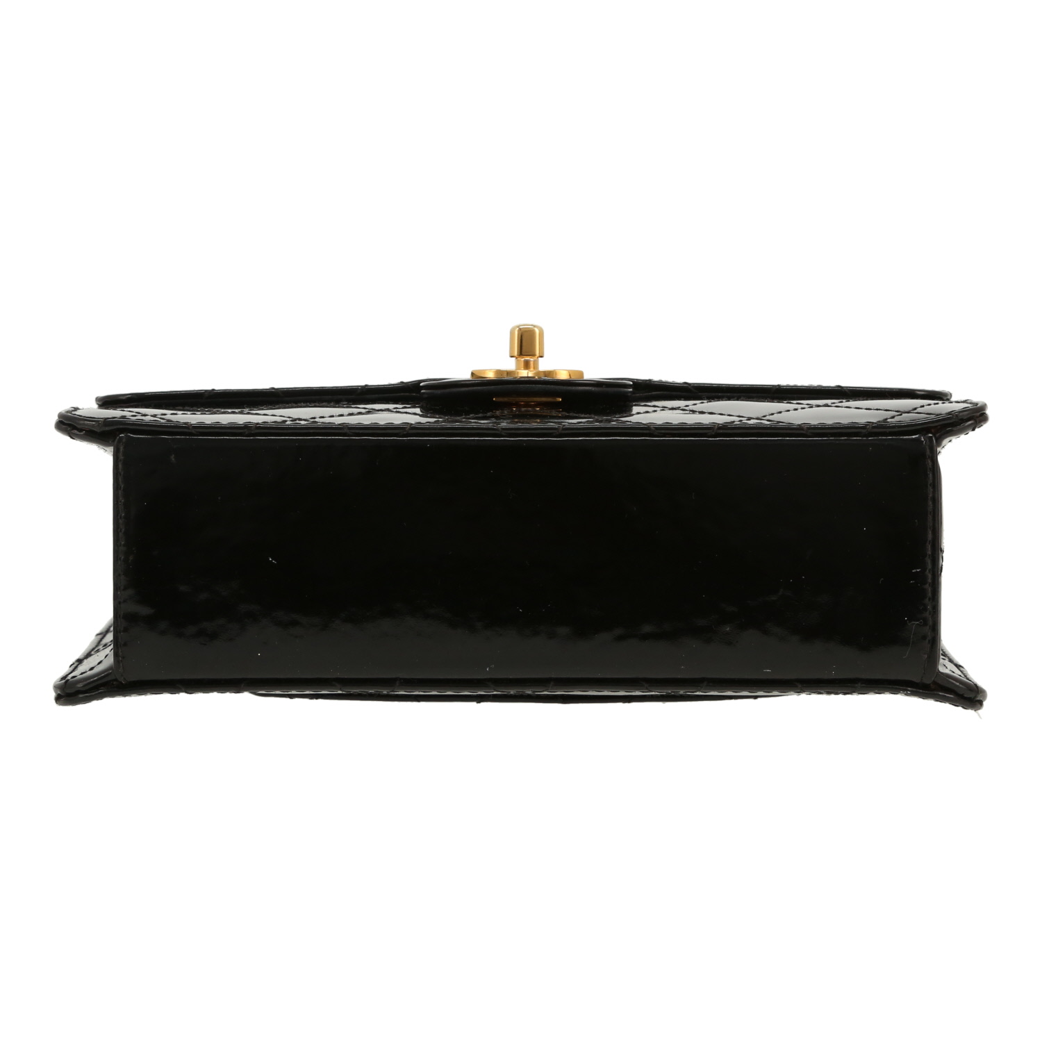 Bolso de mano Chanel  Timeless Petit en charol acolchado negro - Detail D1