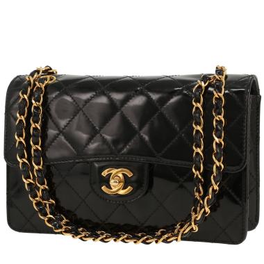 Chanel  Timeless Petit handbag  in black patent quilted leather