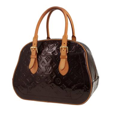 Borsa Louis Vuitton  Summit Drive in pelle verniciata monogram plum e pelle naturale