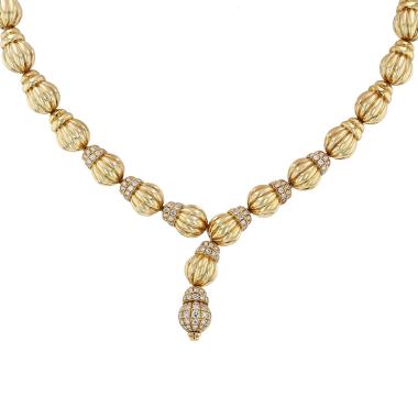 Collier années 1980 Boucheron  en or jaune et diamants