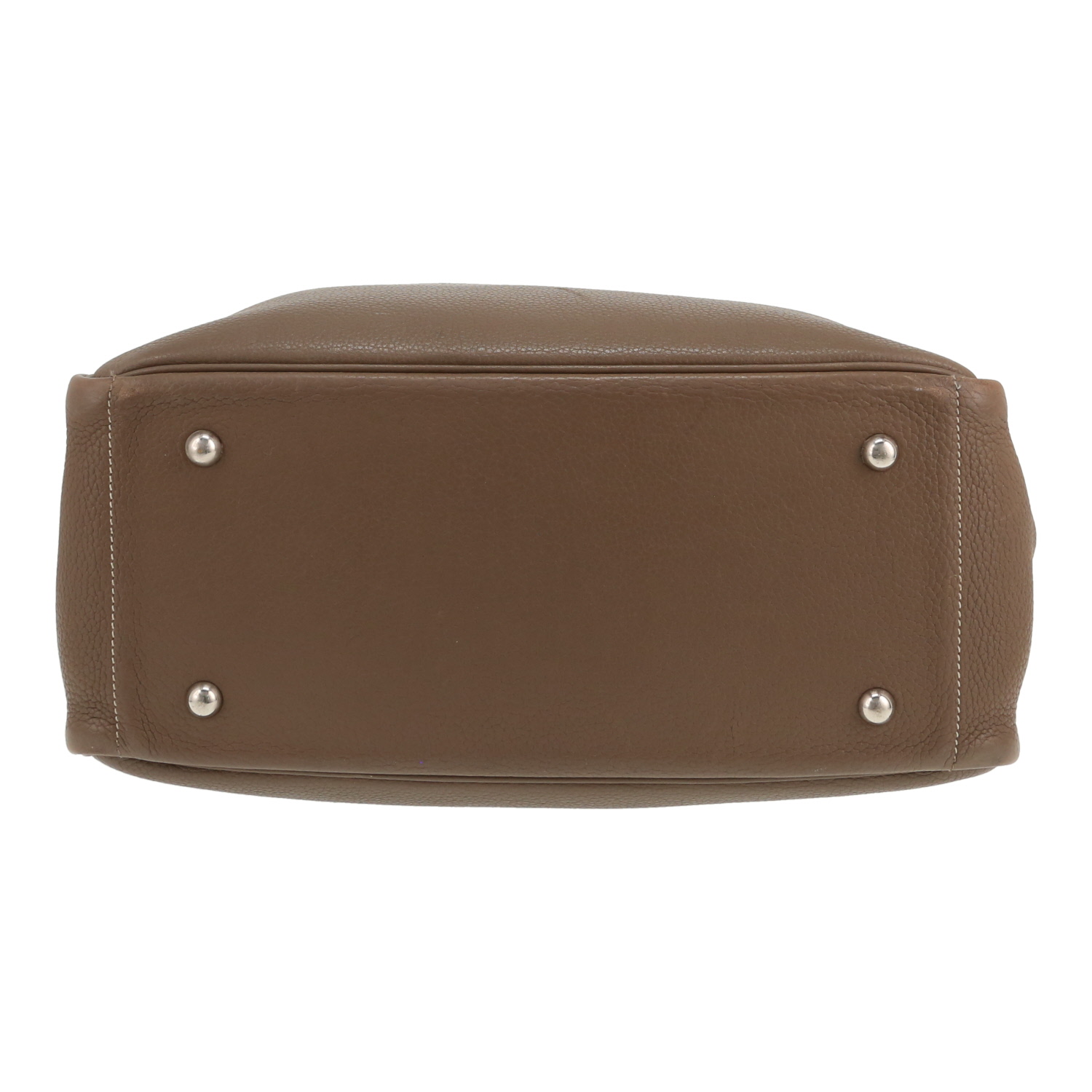 Sac cabas Hermès  Victoria en cuir togo étoupe - Detail D1