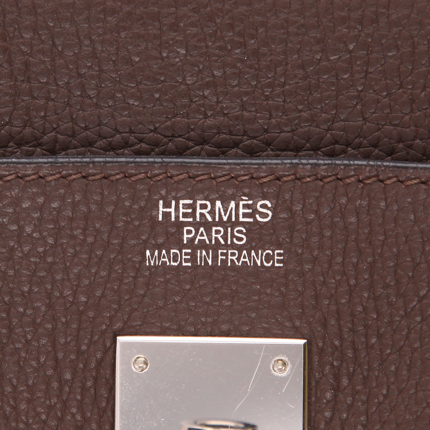 Hermès  Birkin 40 cm handbag  in brown togo leather - Detail D2
