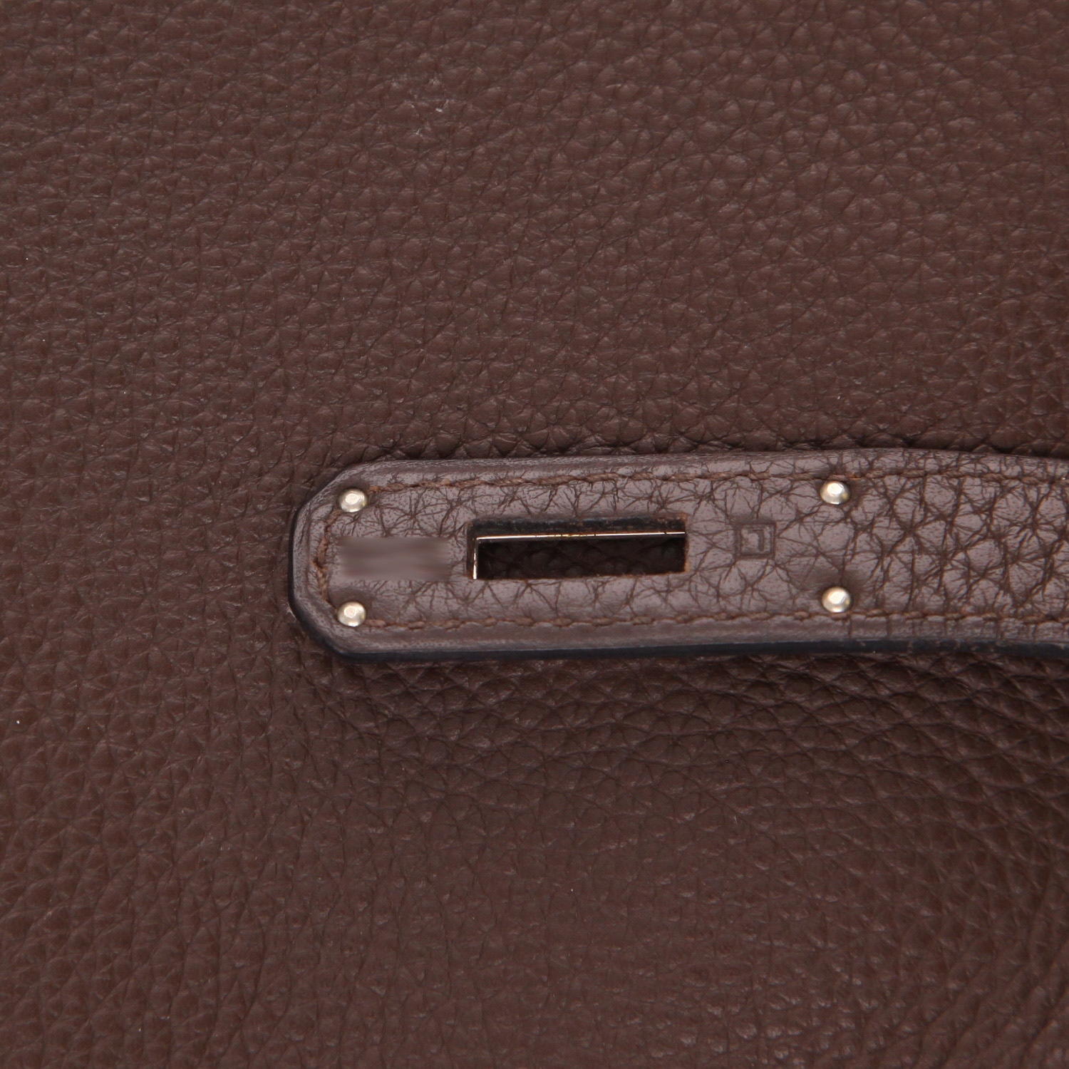 Bolso de mano Hermès  Birkin 40 cm en cuero togo marrón - Detail D4