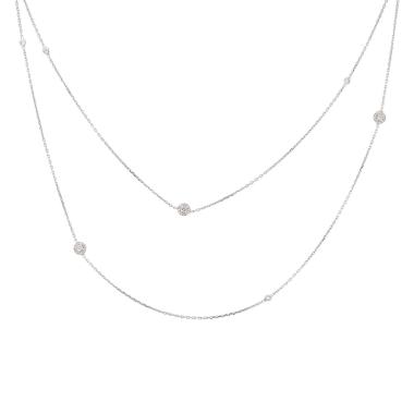 Messika Joy long necklace in white gold and diamonds