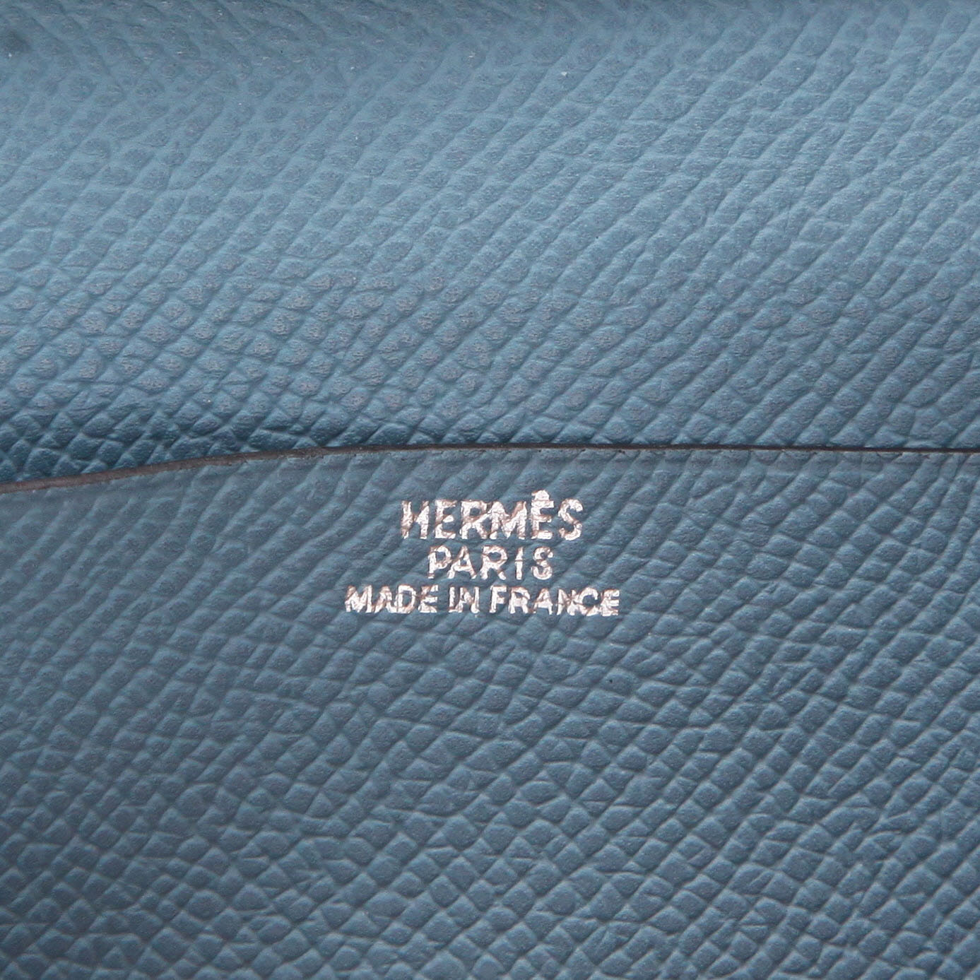 Billetera Hermès  Dogon en cuero epsom azul - Detail D2