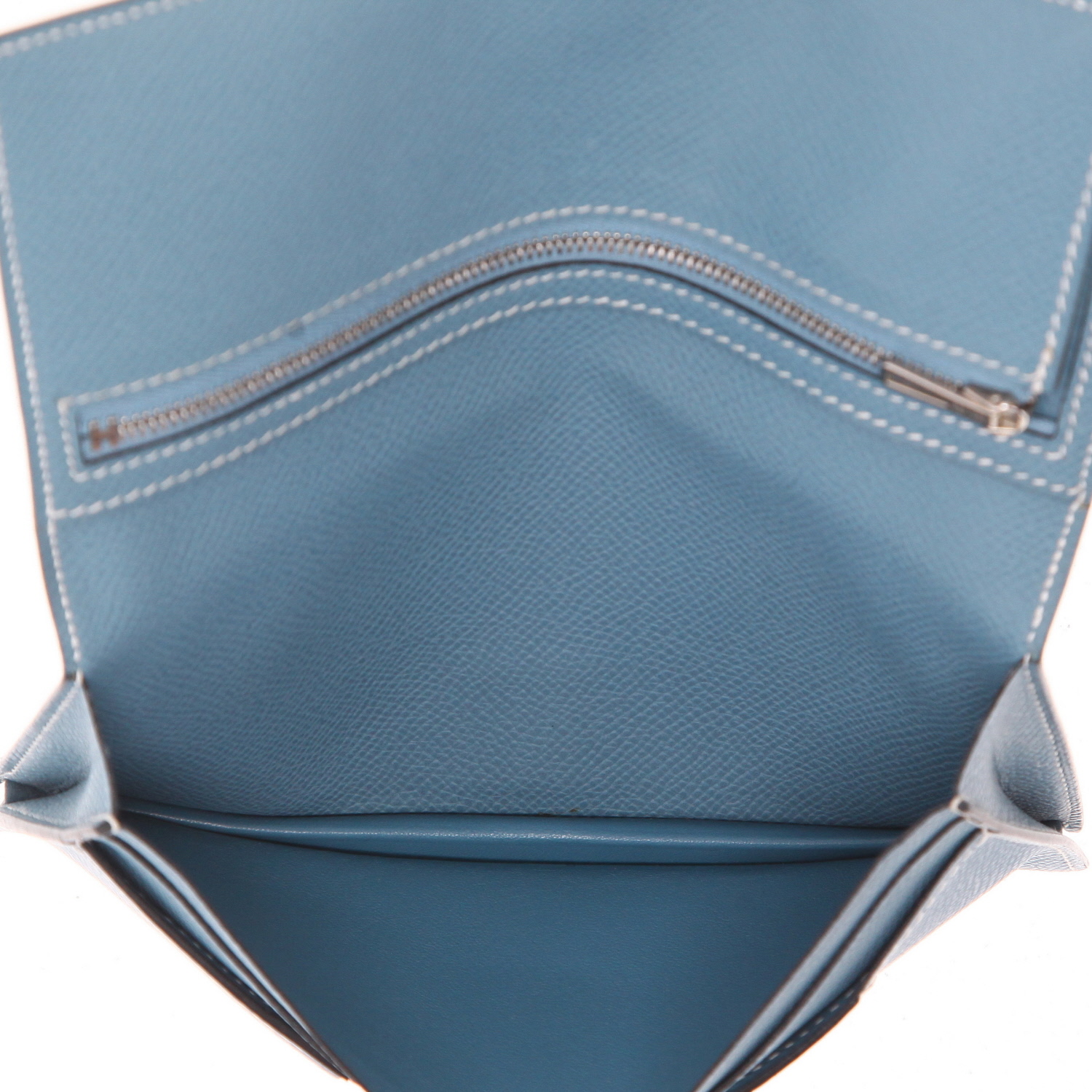 Portafogli Hermès  Dogon in pelle Epsom blu - Detail D4