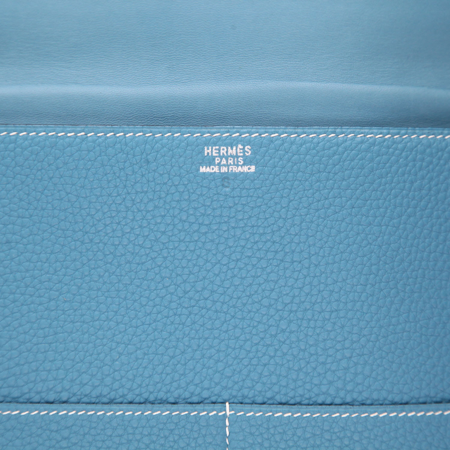 Pochette Hermès  Bearn en cuir togo bleu-jean - Detail D2