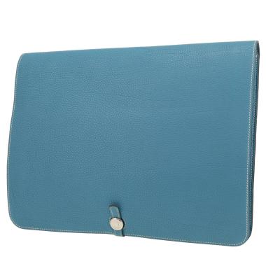 Hermès  Bearn pouch  in blue jean togo leather