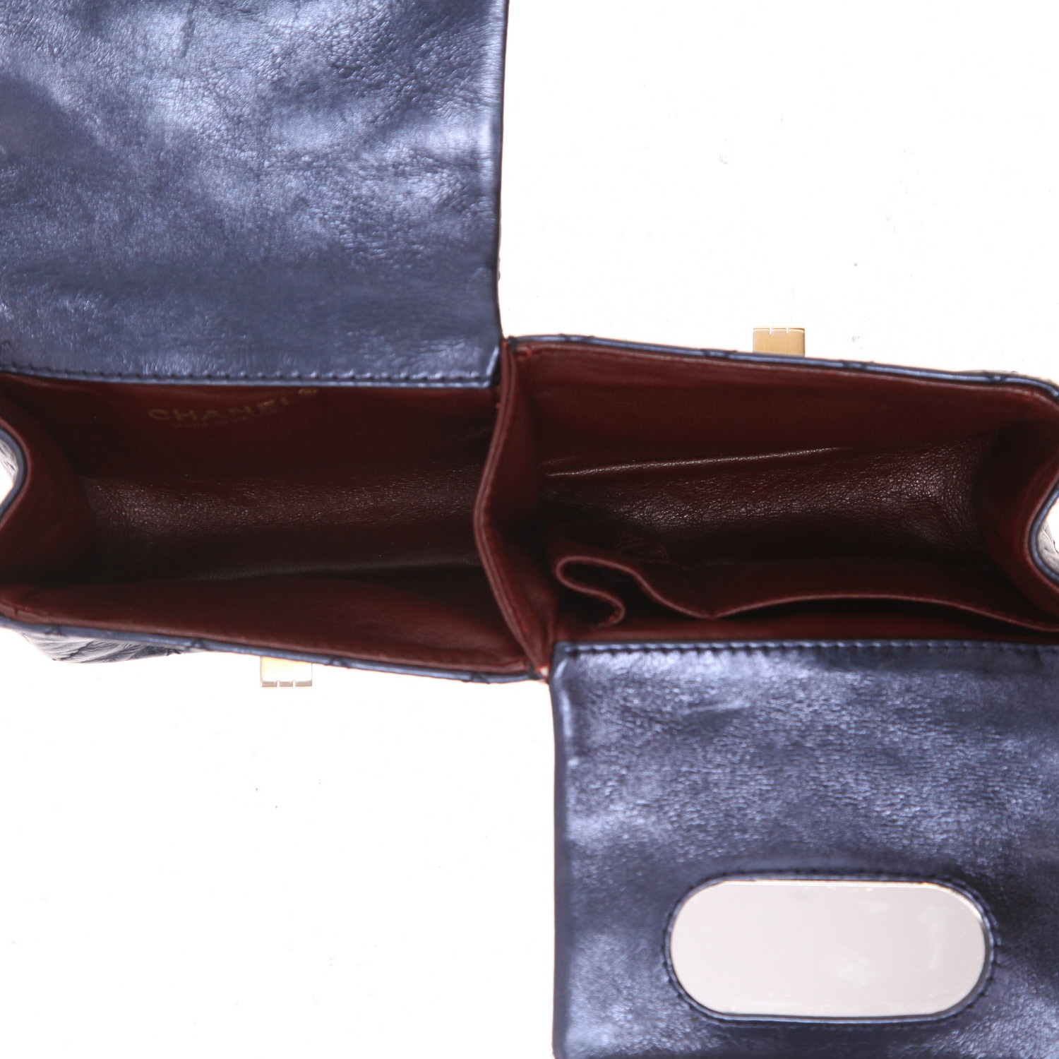 Sac porté épaule Chanel  Chanel 2.55 Baguette en cuir matelassé bleu - Detail D3