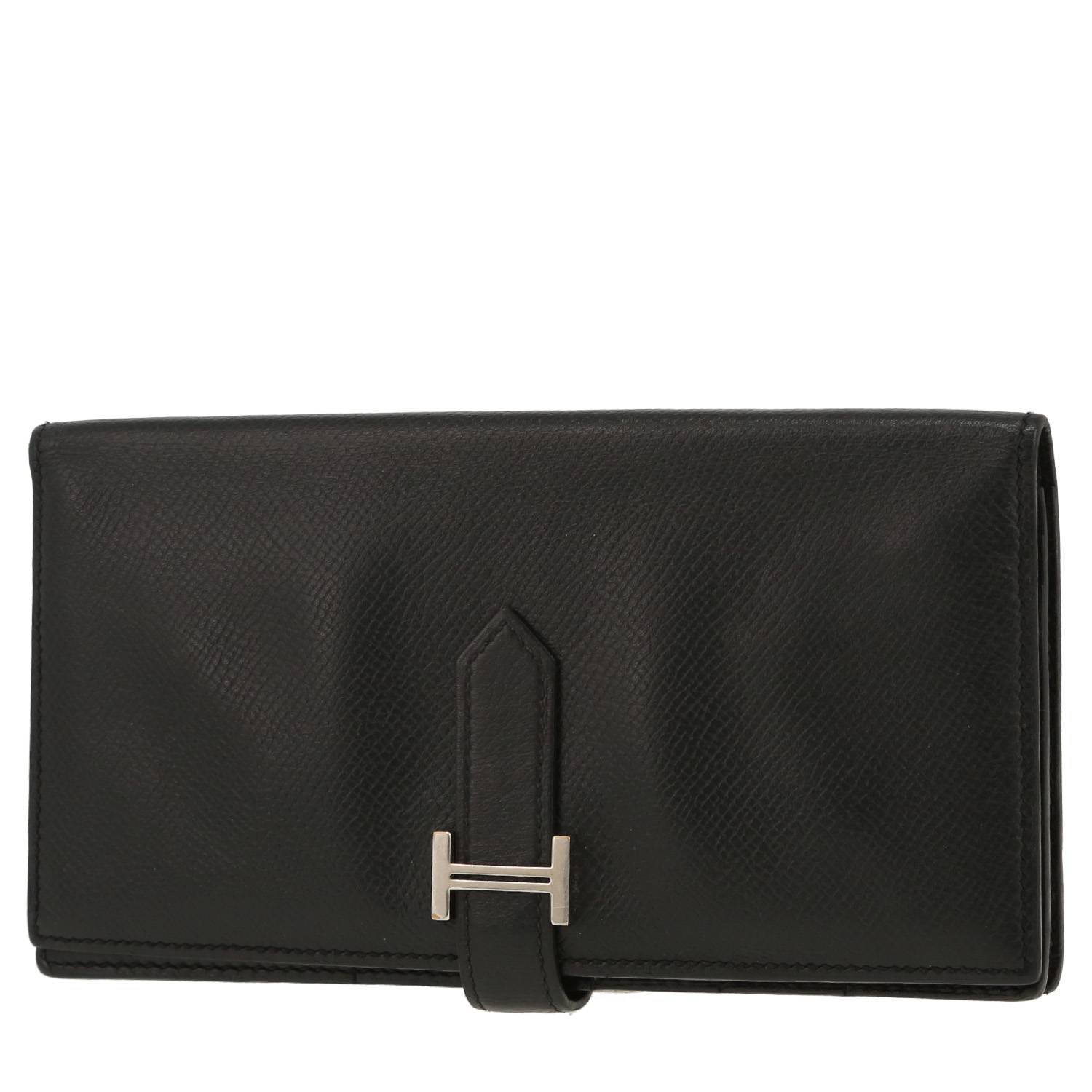 Portefeuille Hermès Bearn en cuir epsom noir