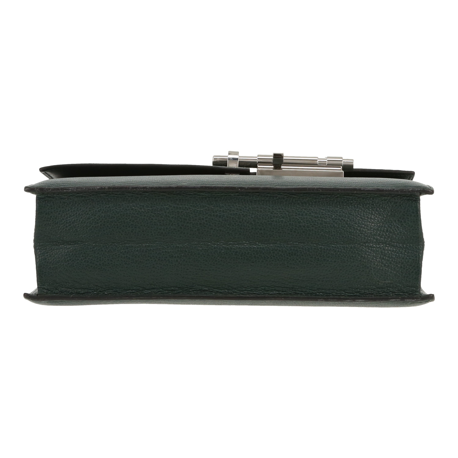 Pochette Hermès  Verrou in pelle Mysore verde - Detail D1