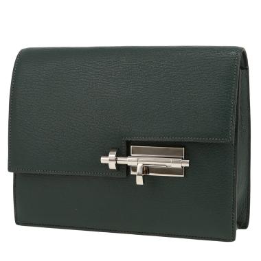 Pochette Hermès  Verrou en cuir Mysore vert