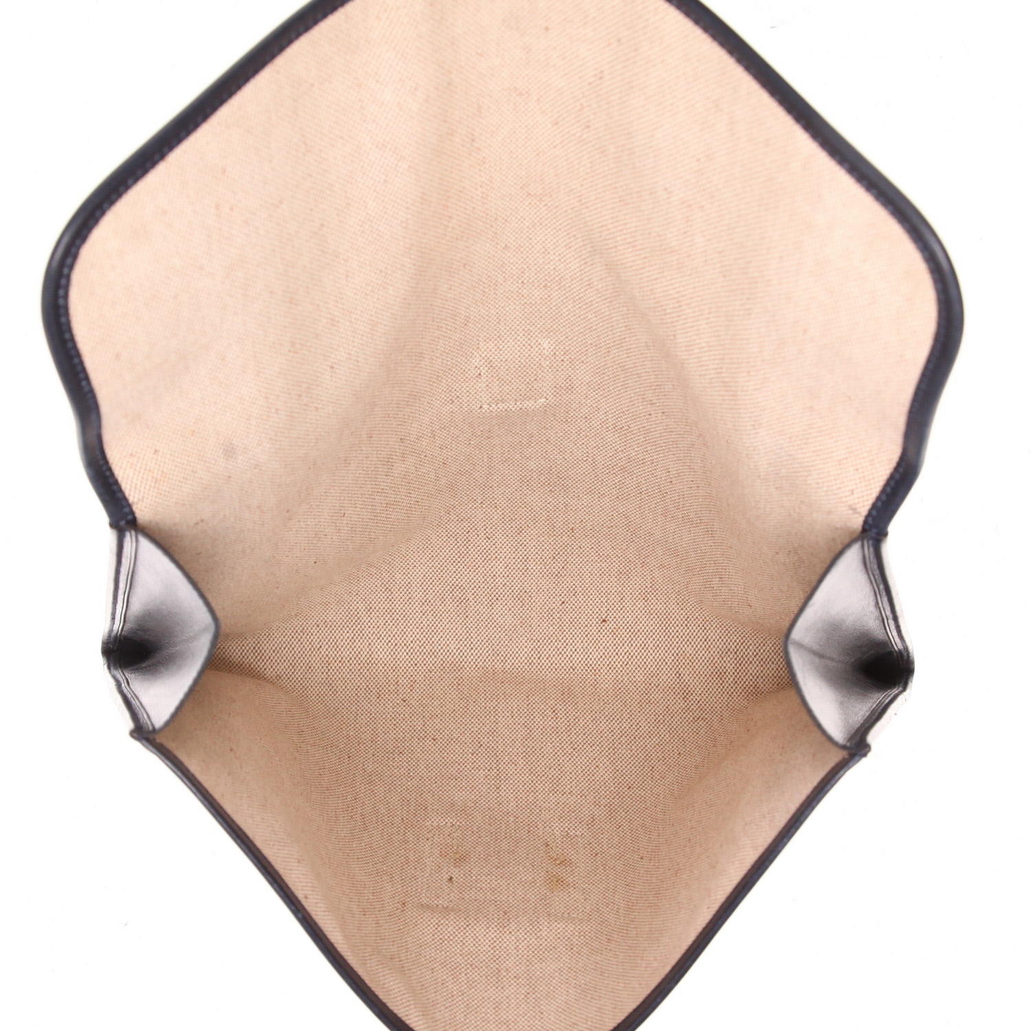 Pochette Hermès  Jige grand modèle  en cuir box bleu-marine - Detail D3