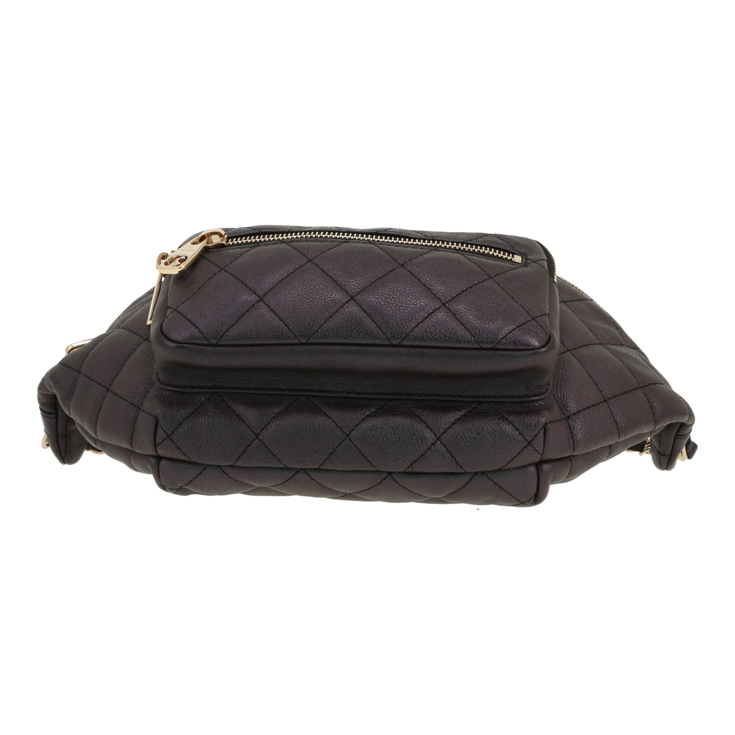 Chanel   clutch-belt  in black quilted leather - Detail D1