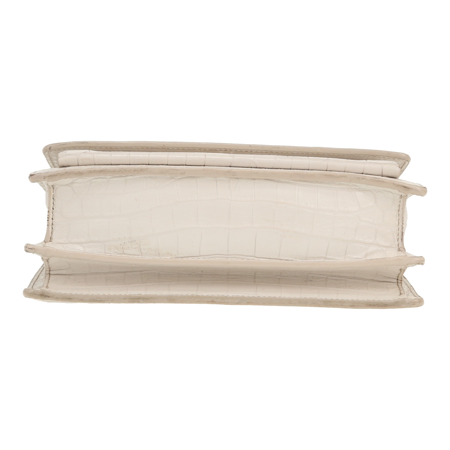 Sac bandoulière Saint Laurent  Sunset en cuir blanc - Detail D1