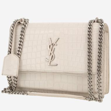 Bolso bandolera Saint Laurent  Sunset en cuero blanco