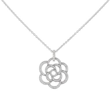 Collier Chanel Camelia en or blanc et diamants