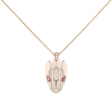 Collana Bulgari Serpenti Seduttori in oro rosa, tormalina e diamanti