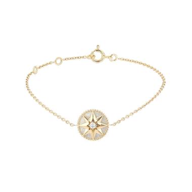 Bracelet Dior Rose des vents en or jaune, nacre et diamant
