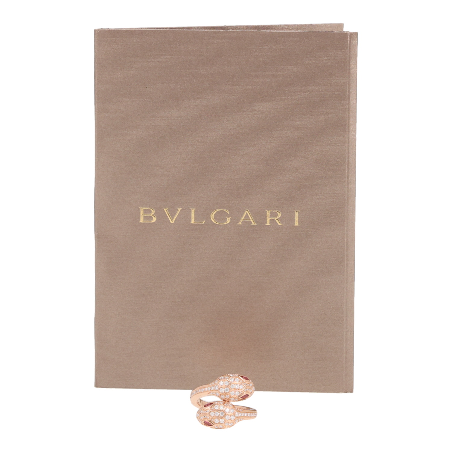 Bague Bulgari Serpenti Seduttori en or rose, rubellite et diamants - Detail D2