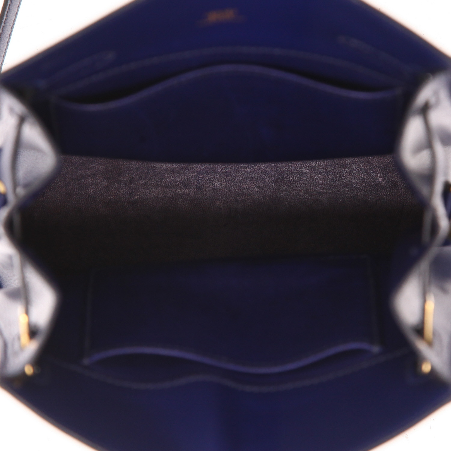 Sac bandoulière Hermès  Kelly Sport petit modèle  en cuir box Bleu Saphir - Detail D3