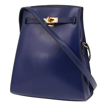 Hermès  Kelly Sport small model  shoulder bag  in Sapphire Blue box leather