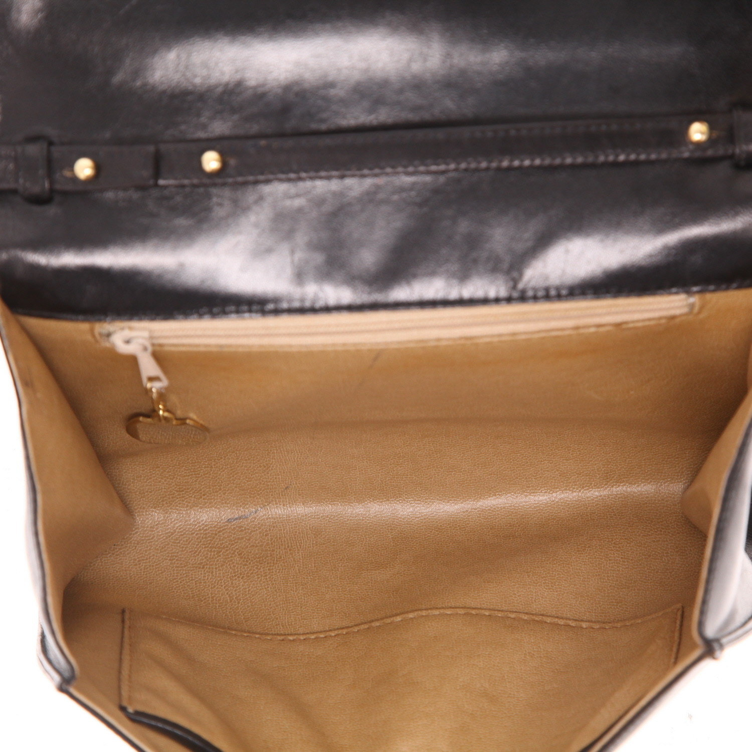 Vintage Celine noir leather shoulder bag - Detail D3