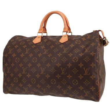 Louis Vuitton Speedy 40 handbag in brown Monogram canvas and natural leather