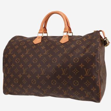 Louis Vuitton Speedy 40 handbag in brown Monogram canvas and natural leather