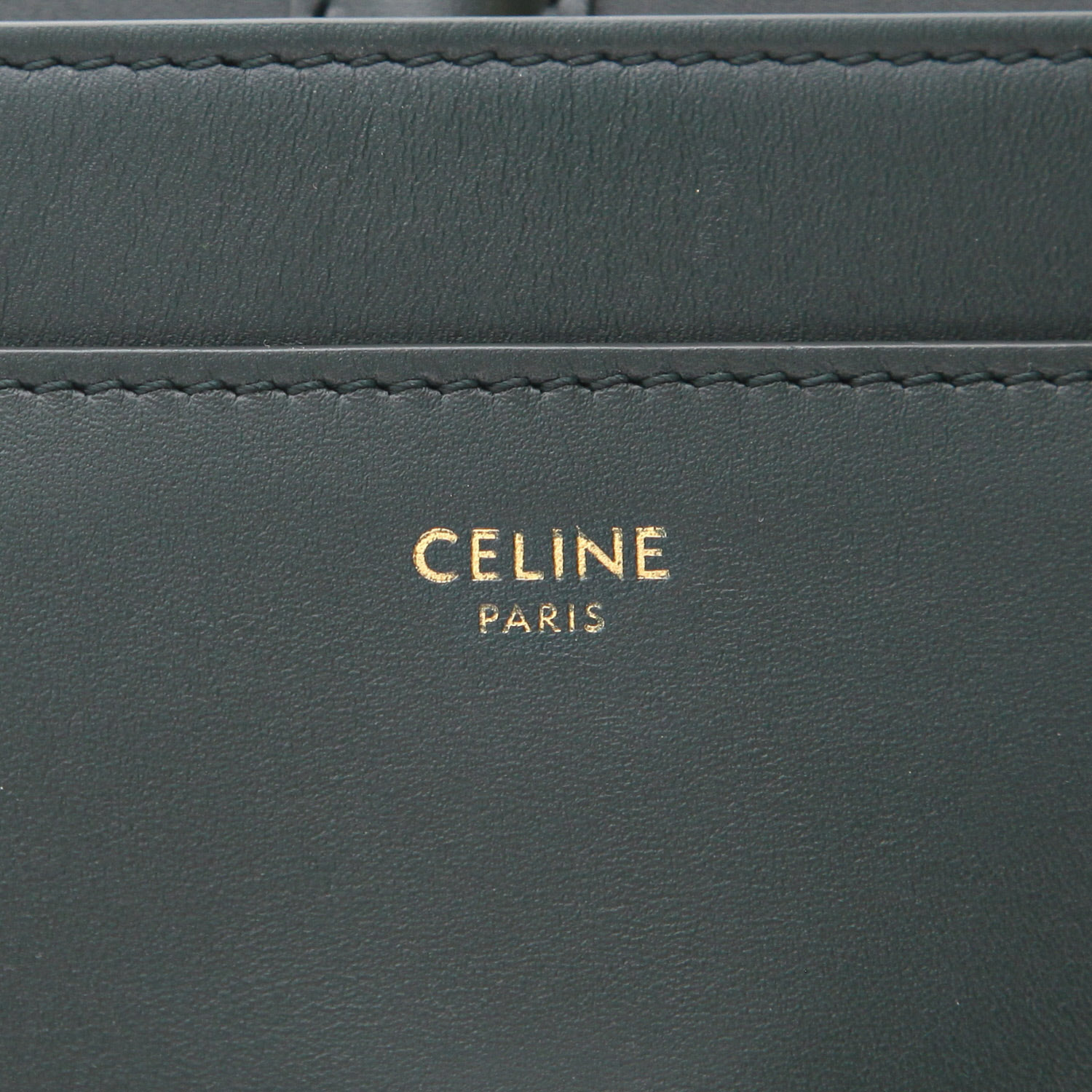 Sac bandoulière Celine  16 en cuir vert - Detail D2