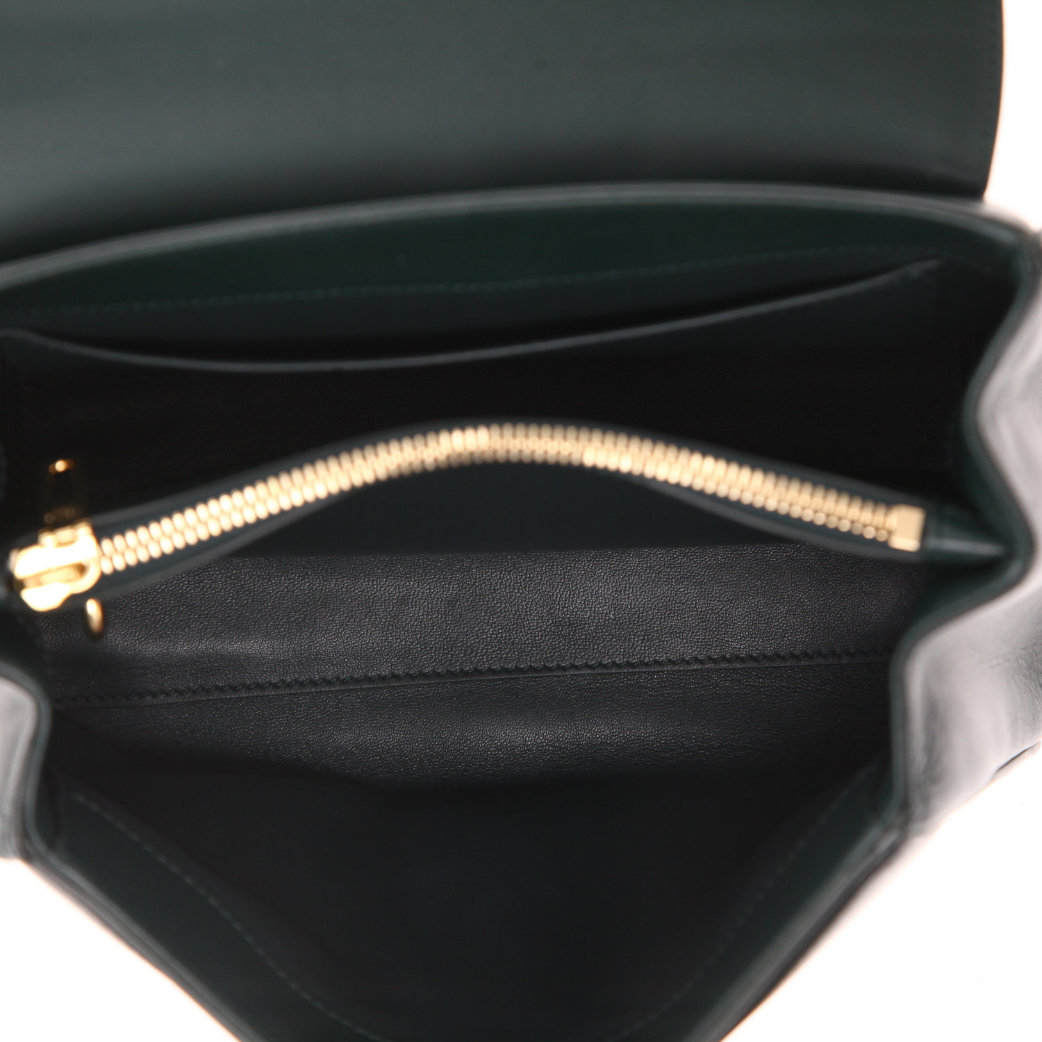 Sac bandoulière Celine  16 en cuir vert - Detail D3