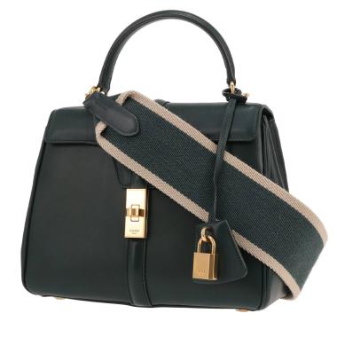 Celine 16 green leather shoulder bag