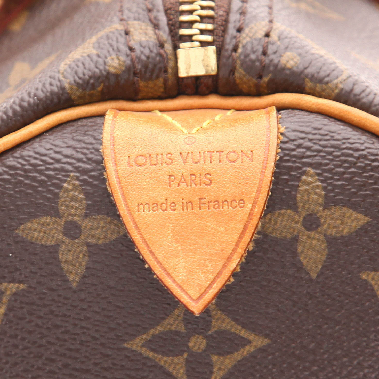 Louis Vuitton  Speedy 25 handbag  in brown monogram canvas  and natural leather - Detail D2