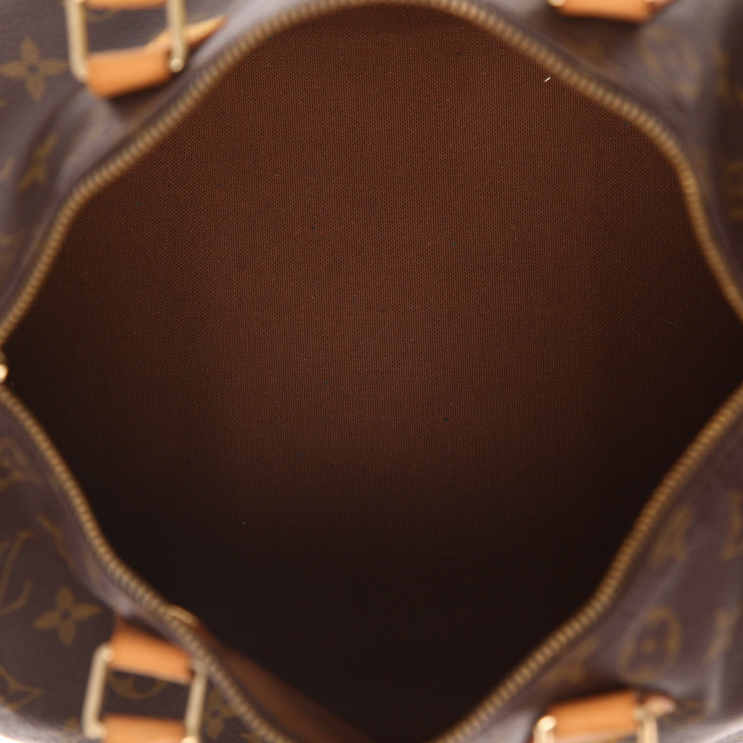 Louis Vuitton  Speedy 30 handbag  in brown monogram canvas  and natural leather - Detail D3