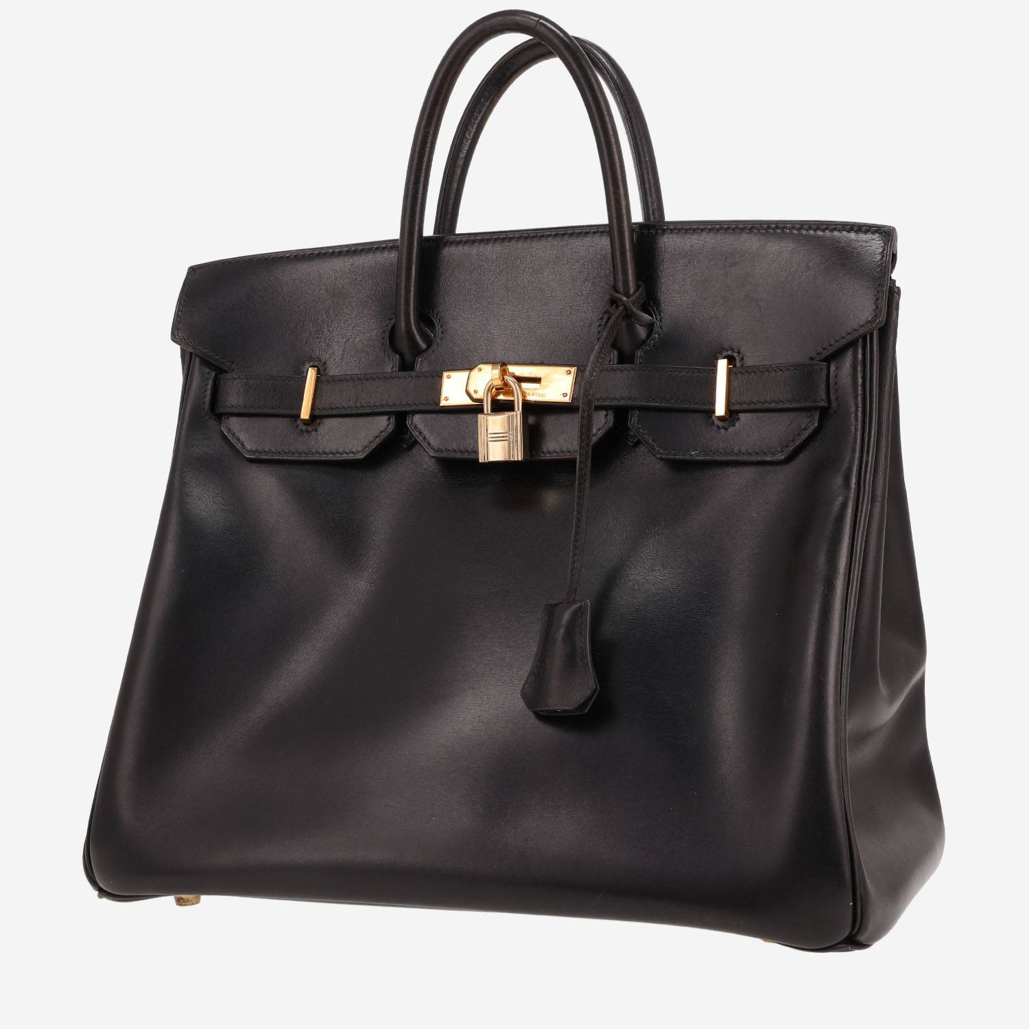 Borsa Hermès  Modello “Haut” con cinturini in pelle nera tipo “box”