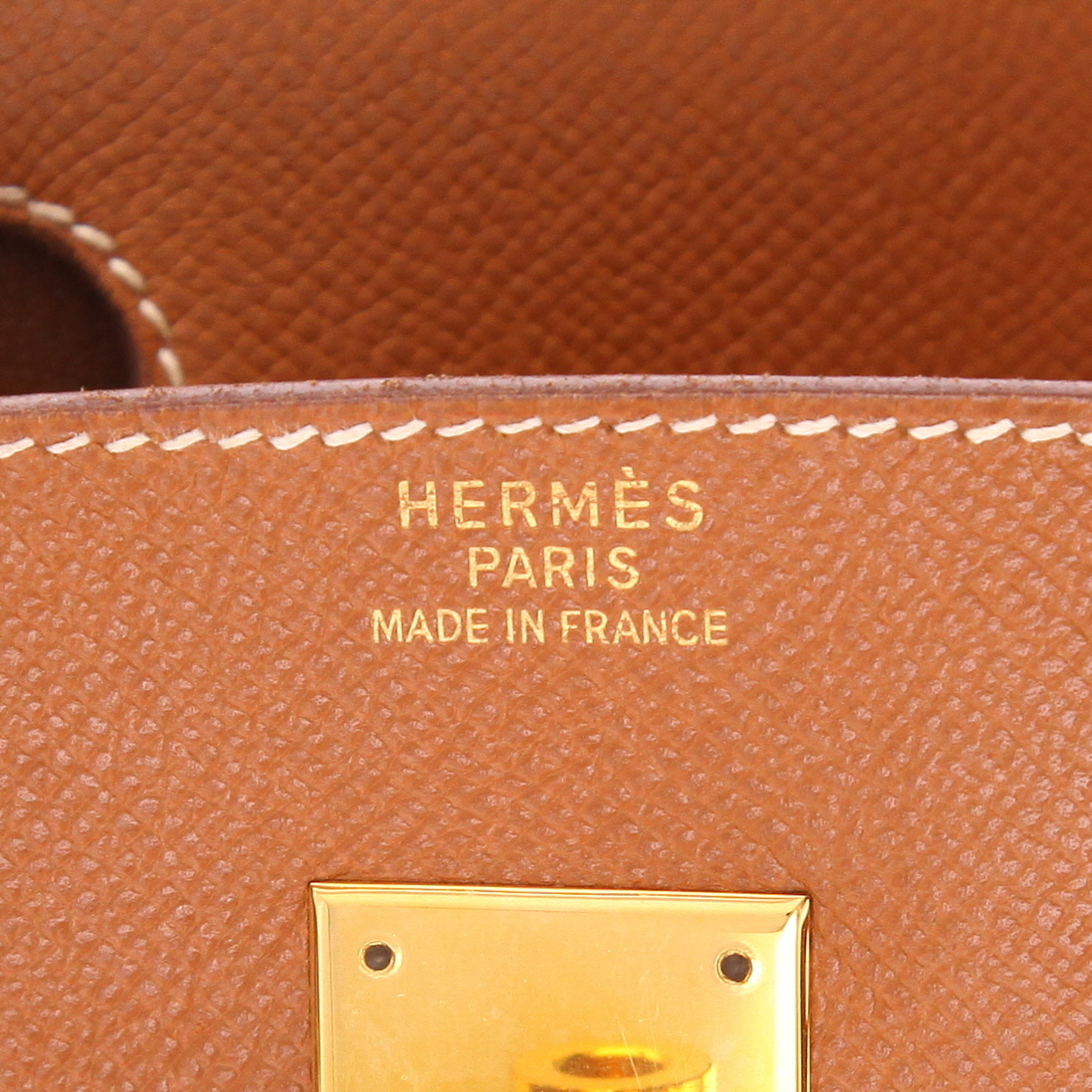 Borsa Hermès Birkin da 30 cm in pelle Courchevel Gold - Detail D2