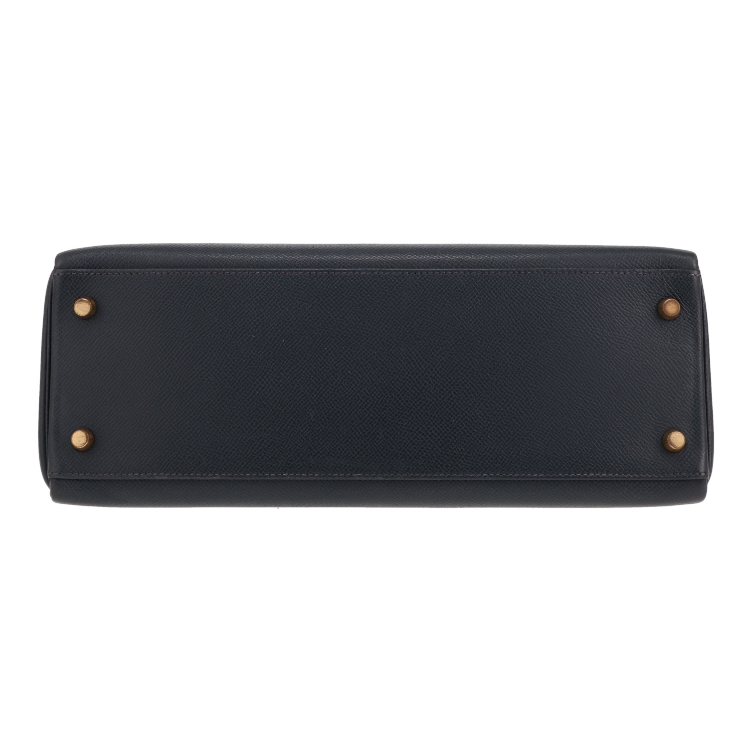 Hermès  Kelly 32 cm handbag  in indigo blue Courchevel leather - Detail D1