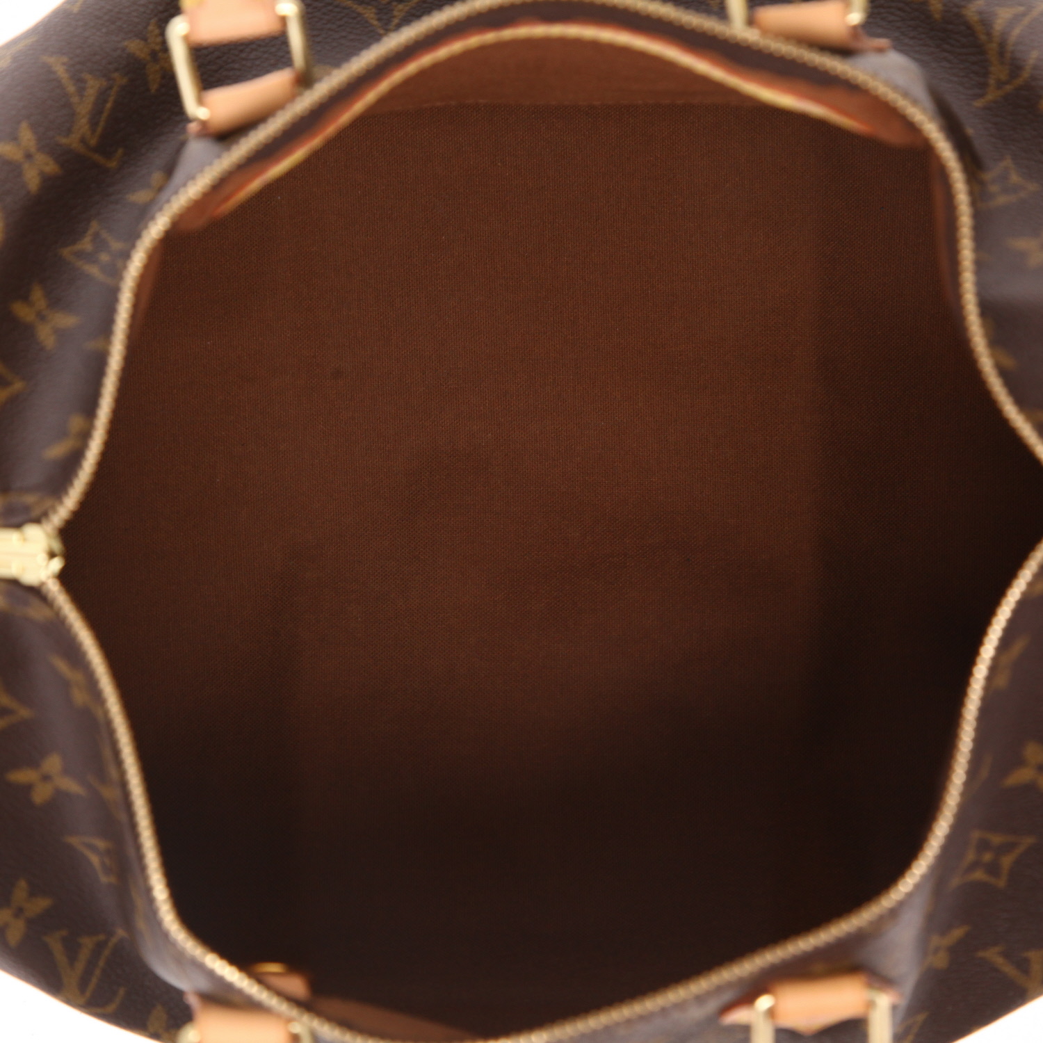 Bolso de mano Louis Vuitton  Speedy 35 en lona Monogram y cuero natural - Detail D3