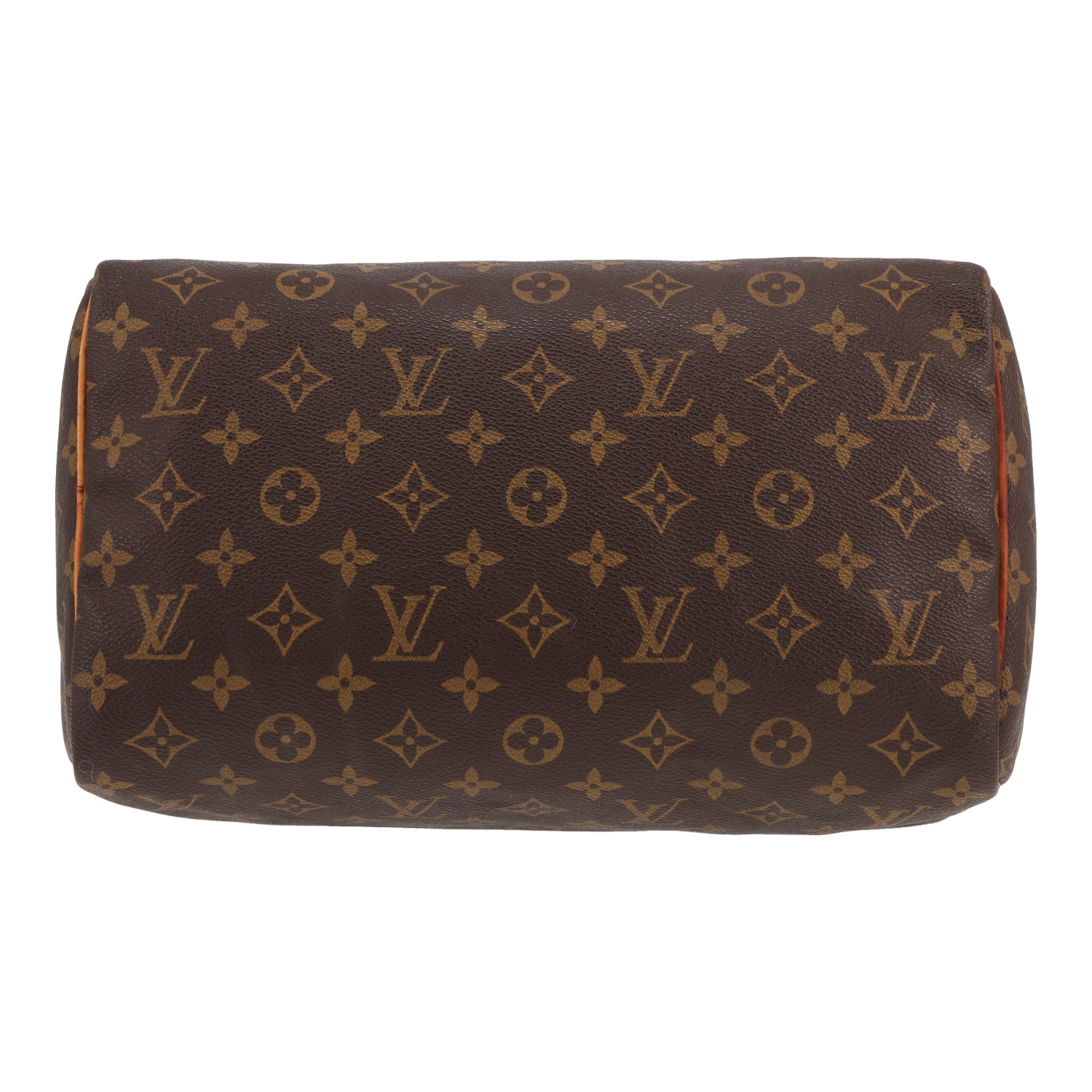 Louis Vuitton Speedy 30 handbag in brown Monogram canvas and natural leather - Detail D1