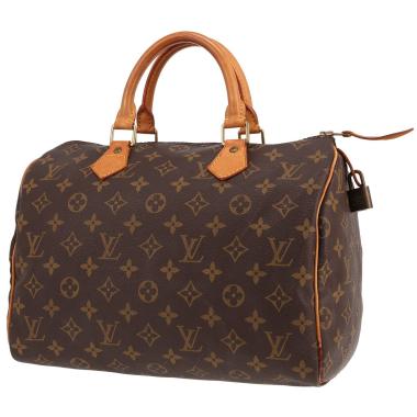Louis Vuitton Speedy 30 handbag in brown Monogram canvas and natural leather