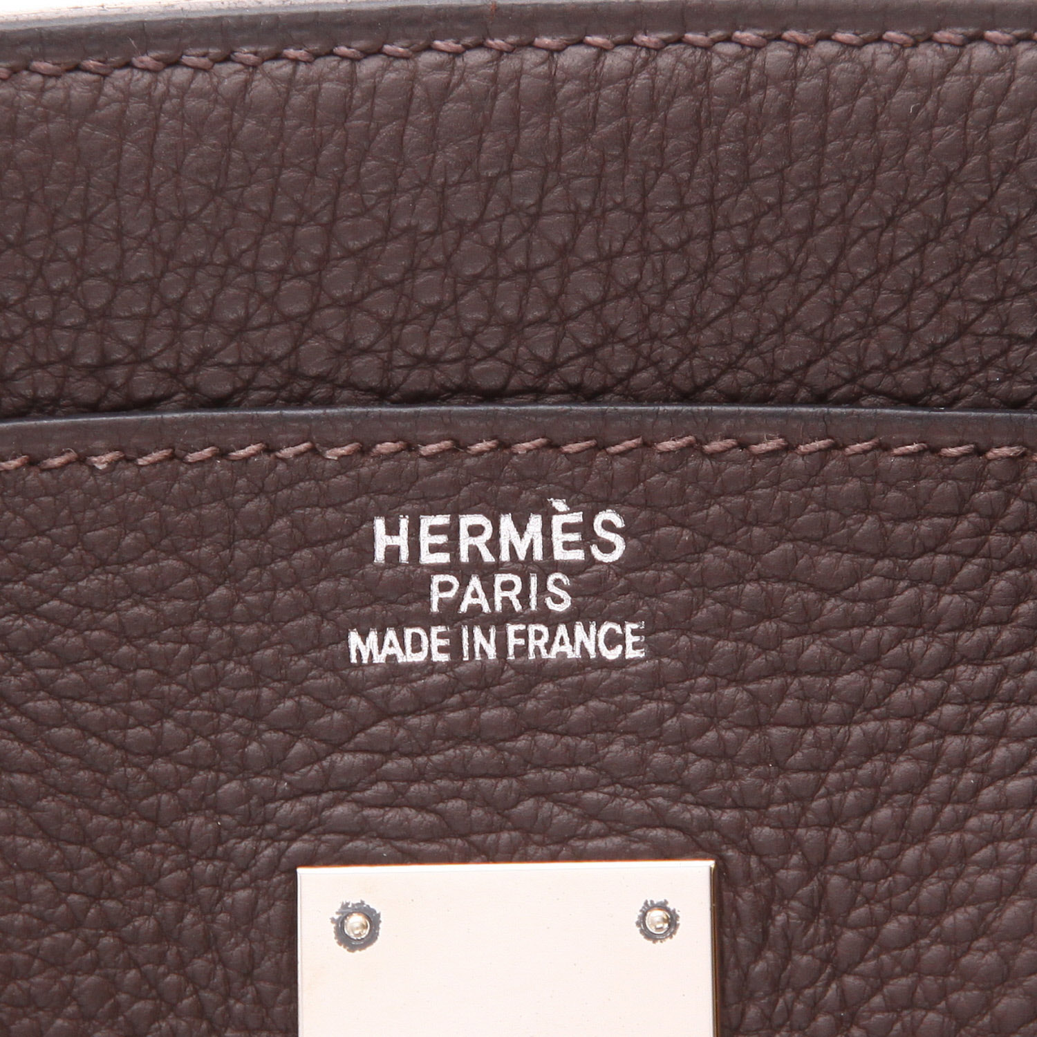 Borsa Hermès  Birkin 35 cm in pelle togo marrone - Detail D2